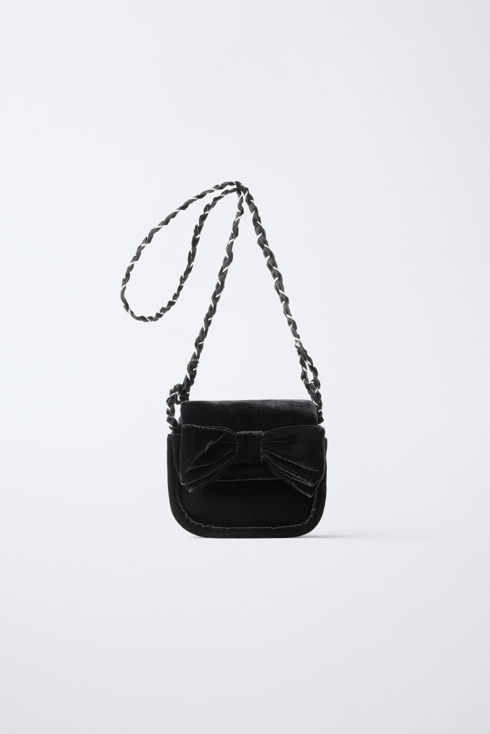 Zara VELVET BOW CROSSBODY BAG