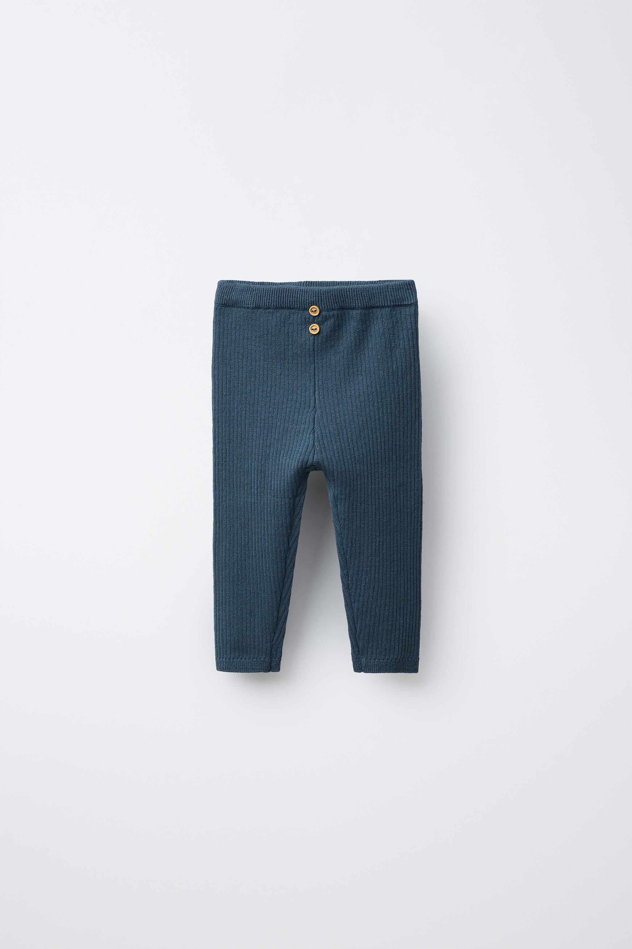 Zara RIBBED LEGGINGS WITH BUTTONS