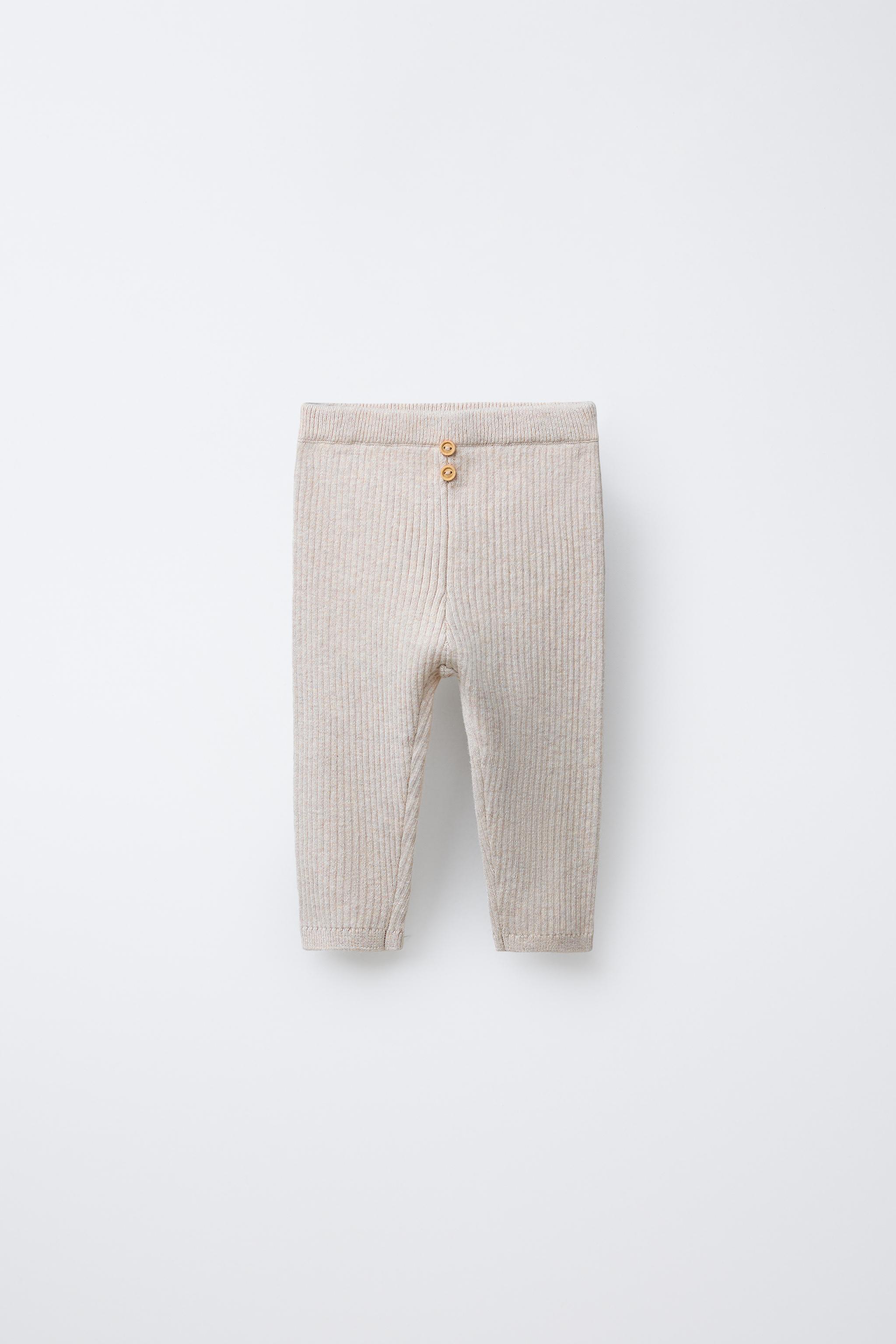 Zara RIBBED LEGGINGS WITH BUTTONS