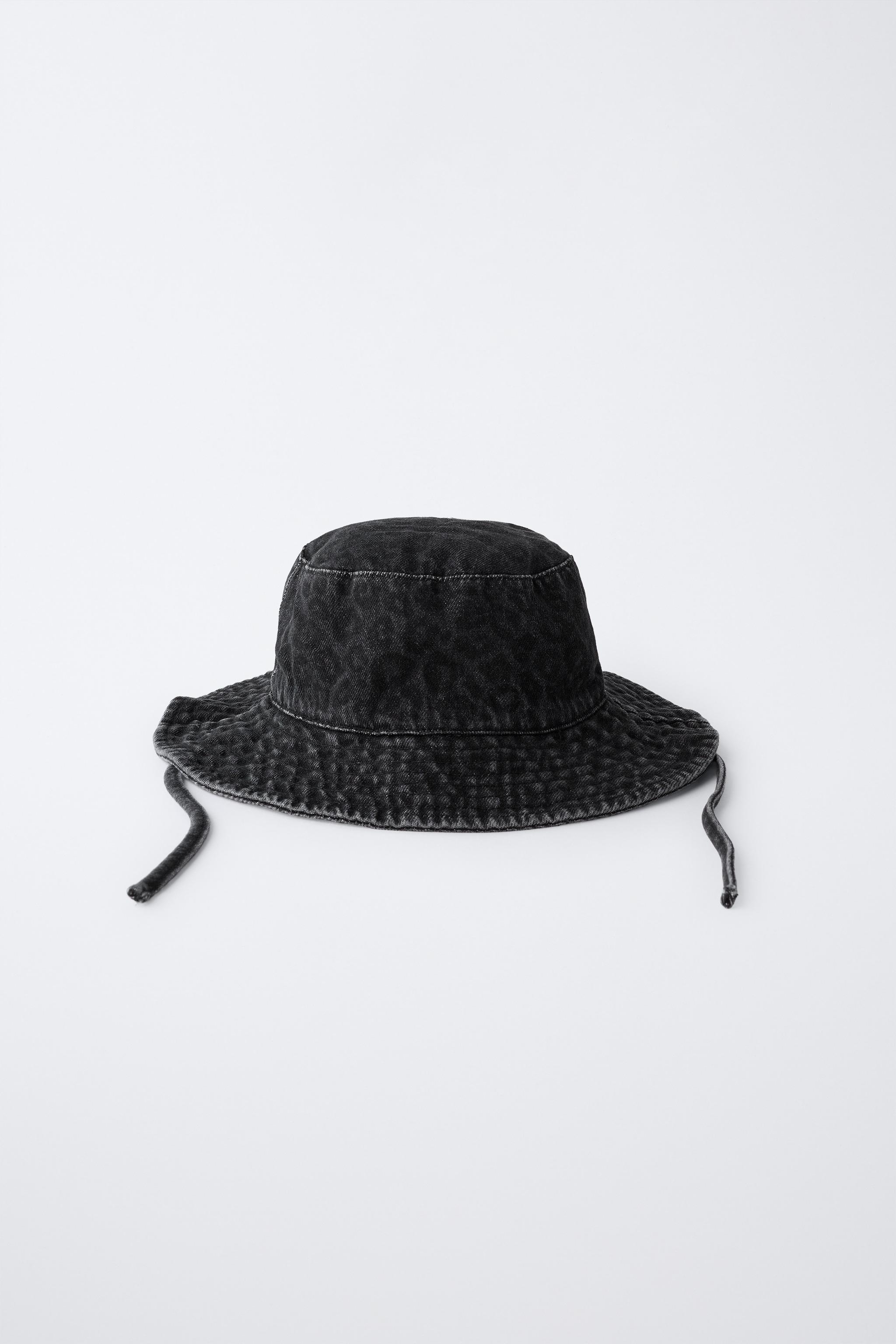 Zara ANIMAL PRINT DENIM BUCKET HAT