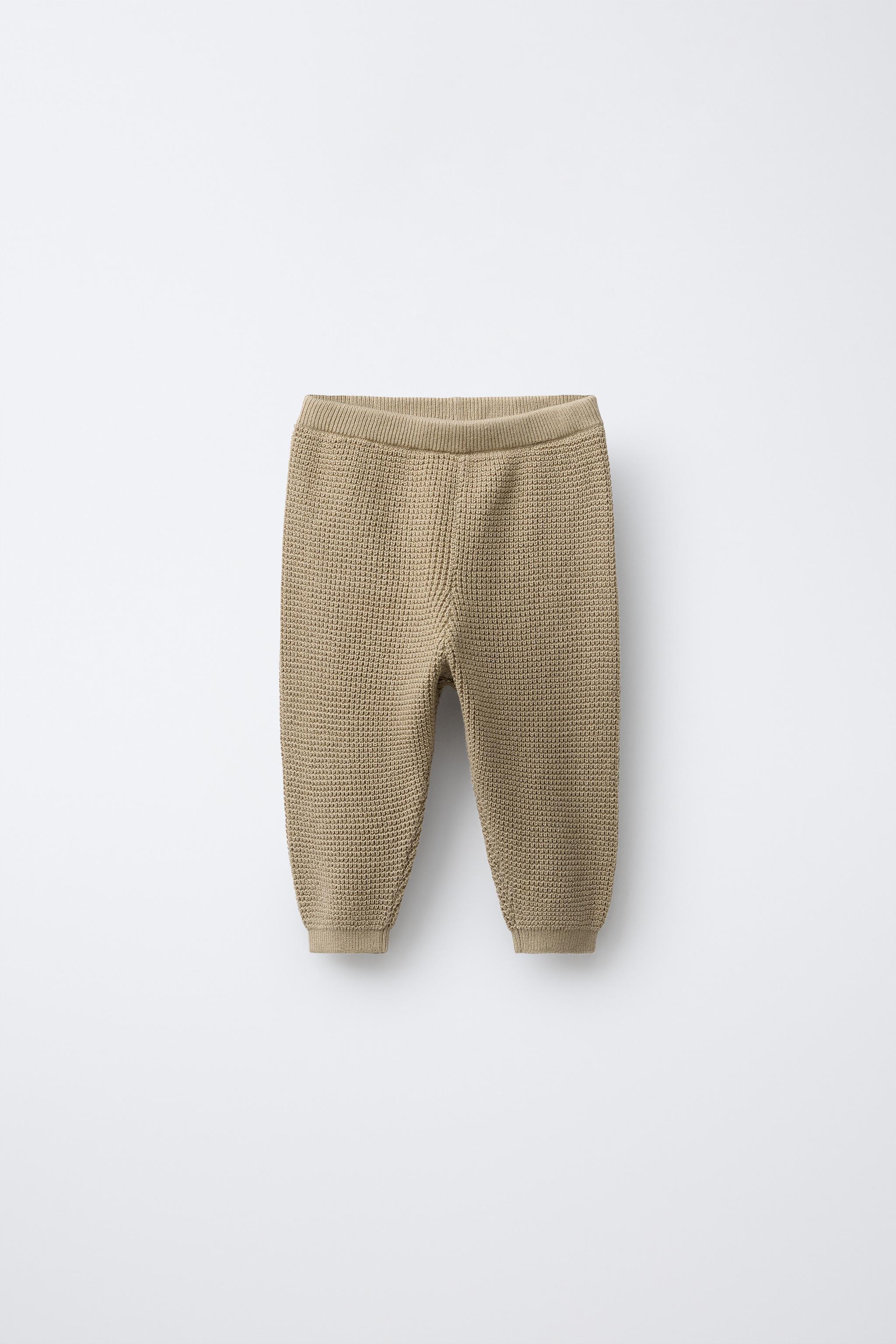 Zara WAFFLE-KNIT TROUSERS WITH POCKET