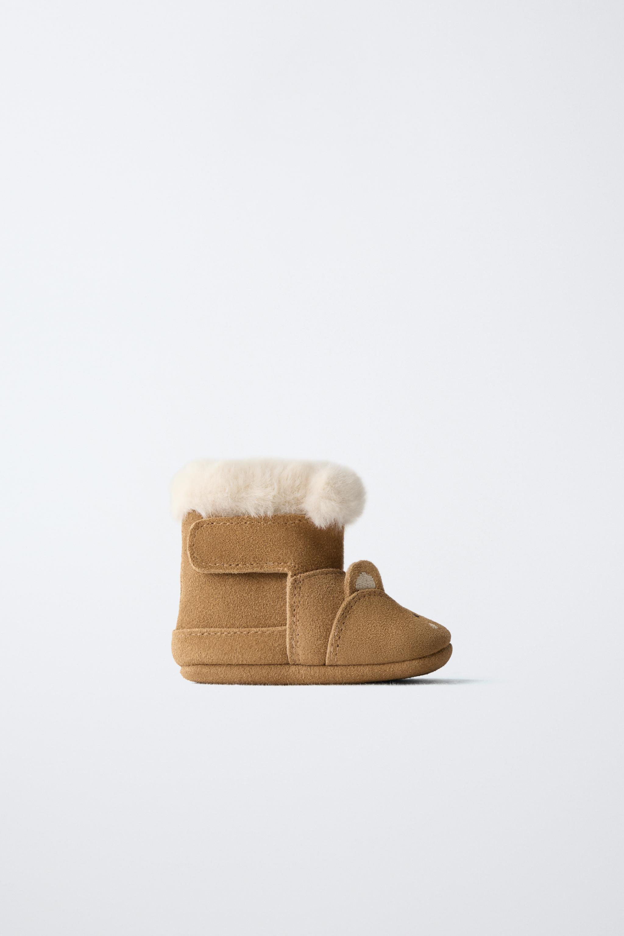 Zara ANIMAL PRINT LINED BOOTS