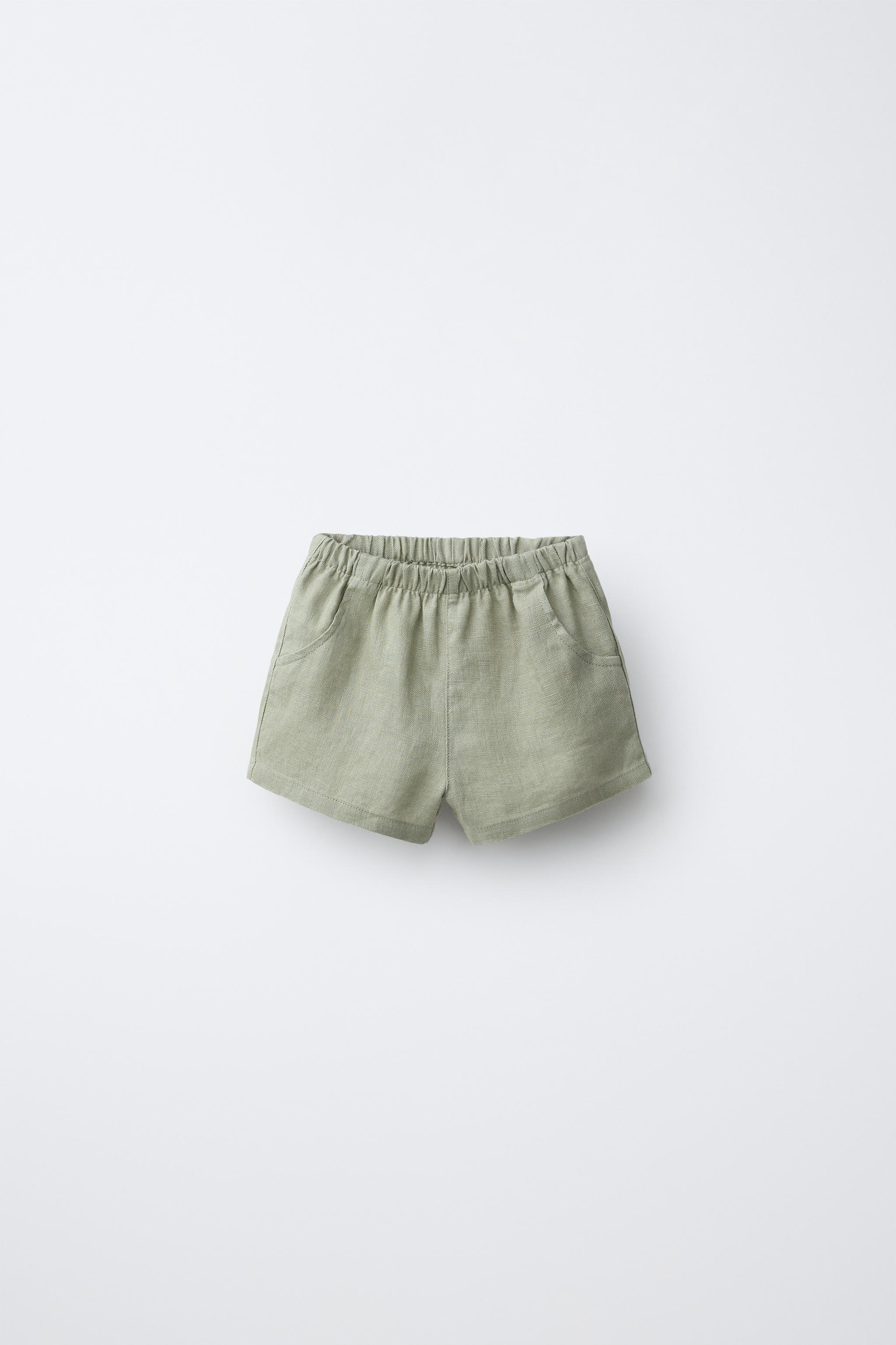 Zara 100% LINEN BERMUDA SHORTS