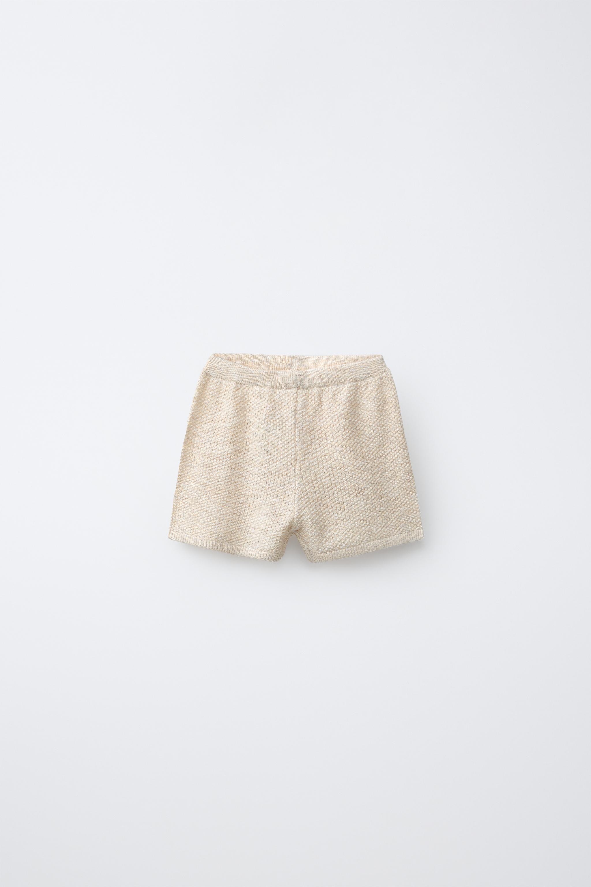 Zara TEXTURED KNIT BERMUDA SHORTS