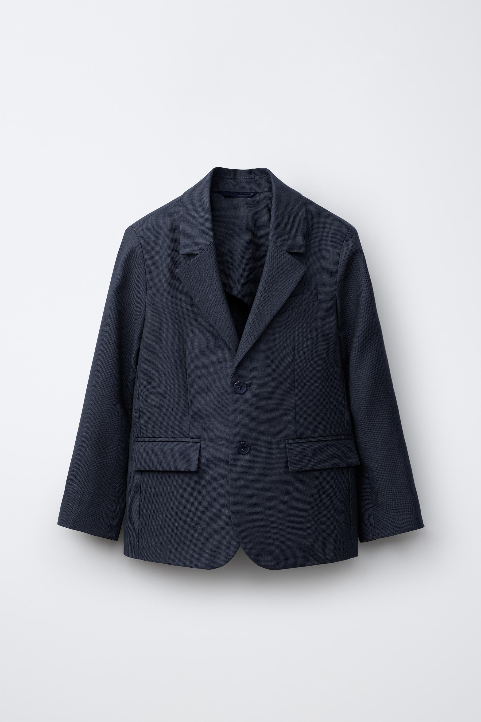 Zara COTTON AND LINEN SUIT BLAZER