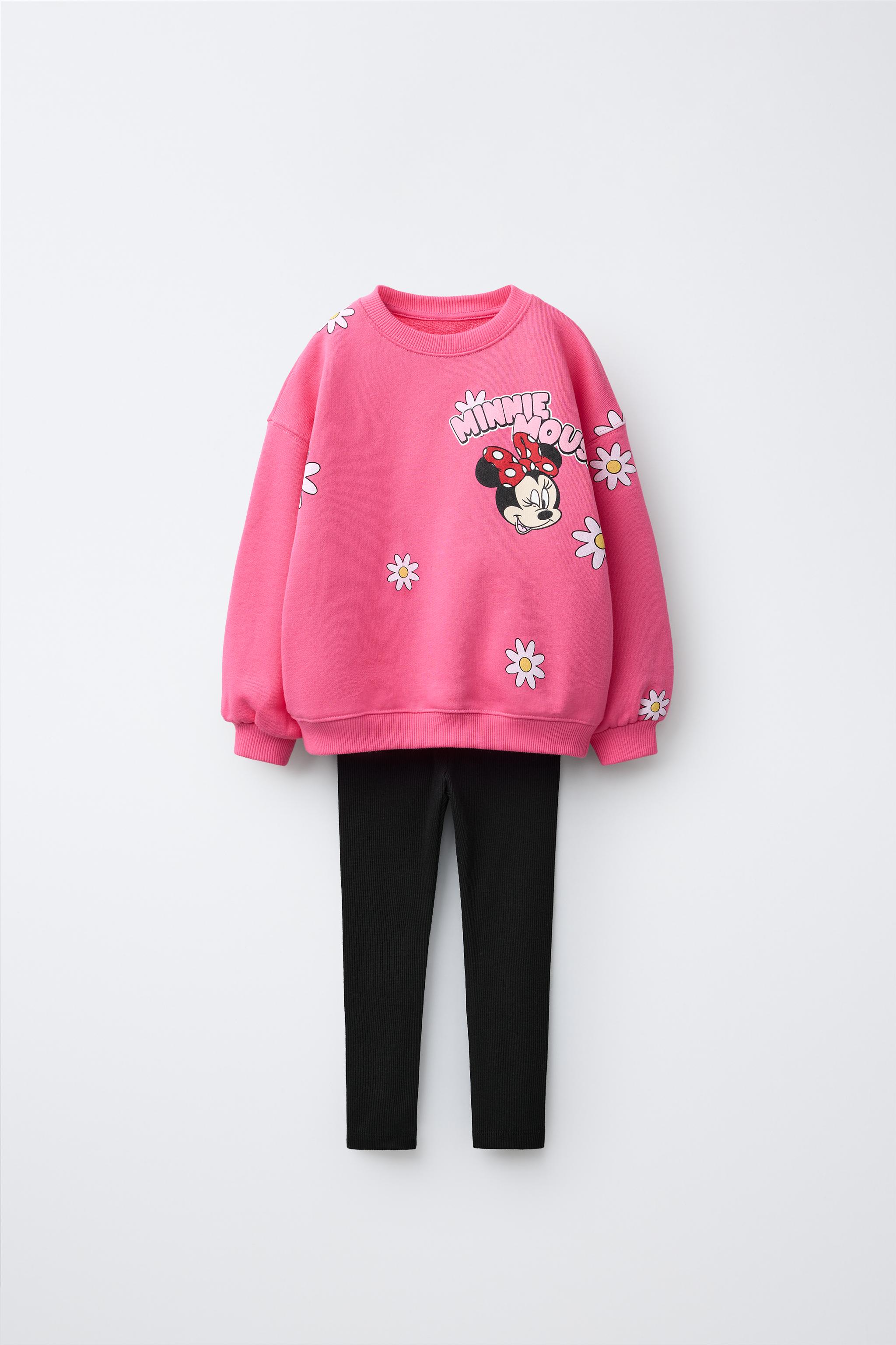 Zara MINNIE MOUSE © DISNEY RIBBED SWEATSHIRT AND LEGGINGS SET
