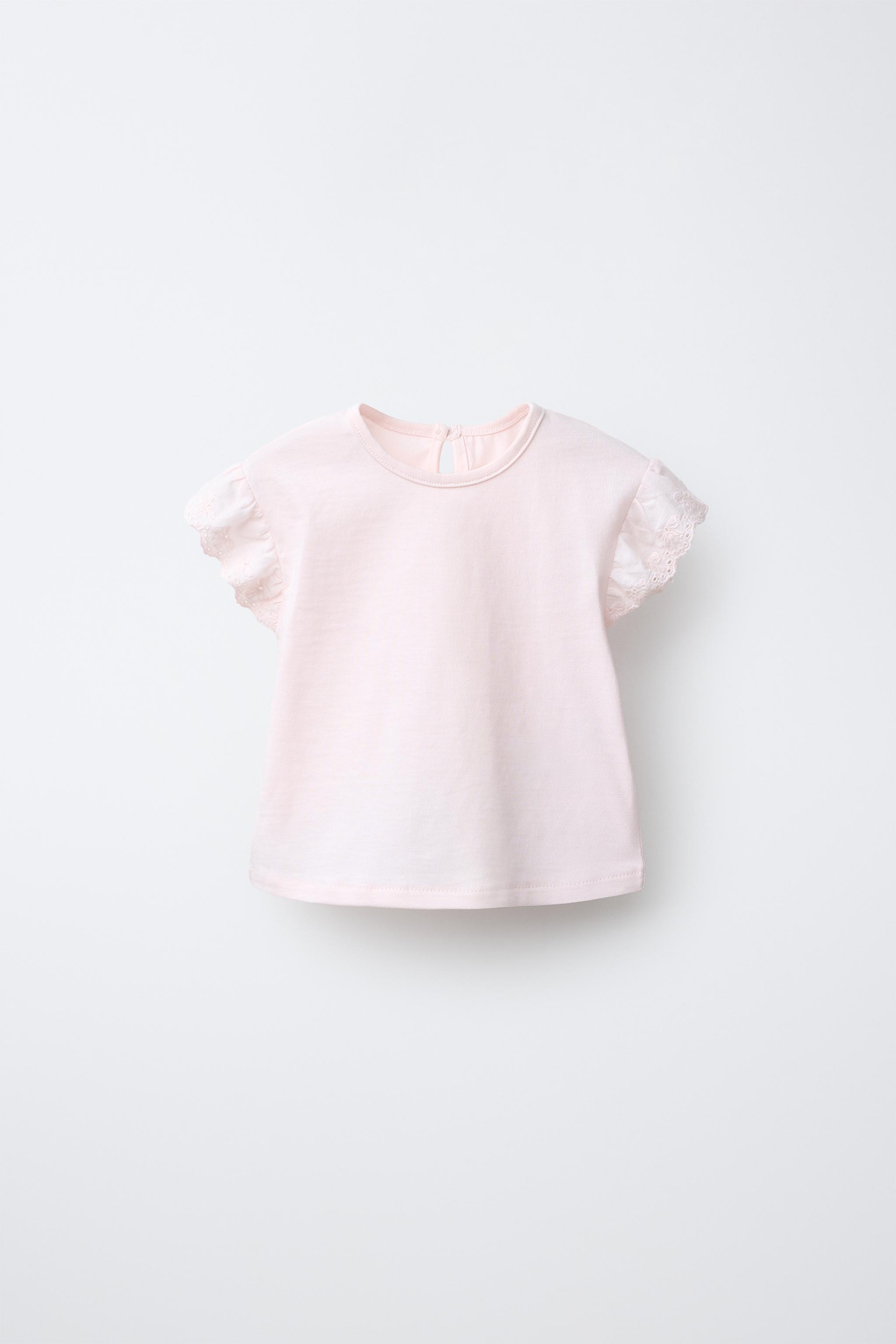 Zara SWISS EMBROIDERED T-SHIRT