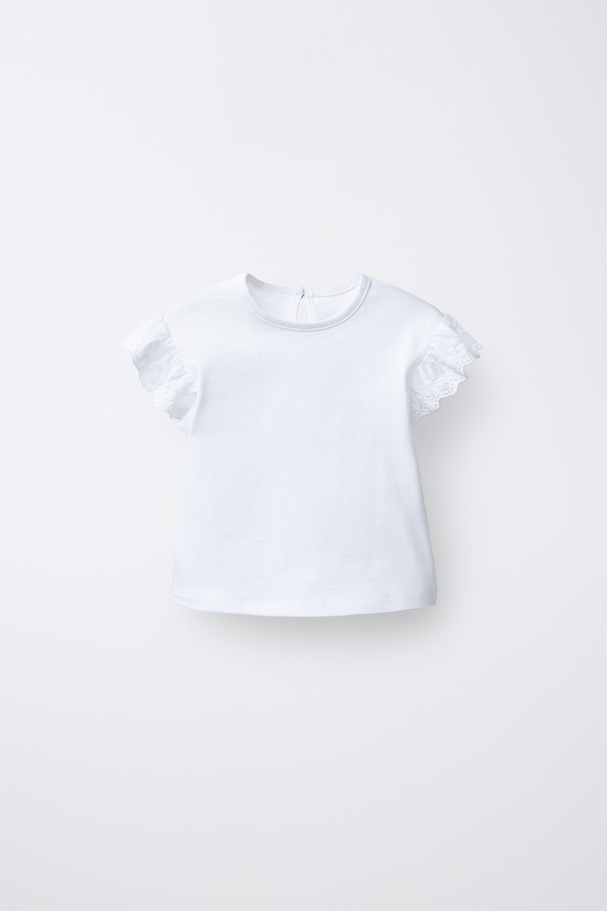 Zara SWISS EMBROIDERED T-SHIRT