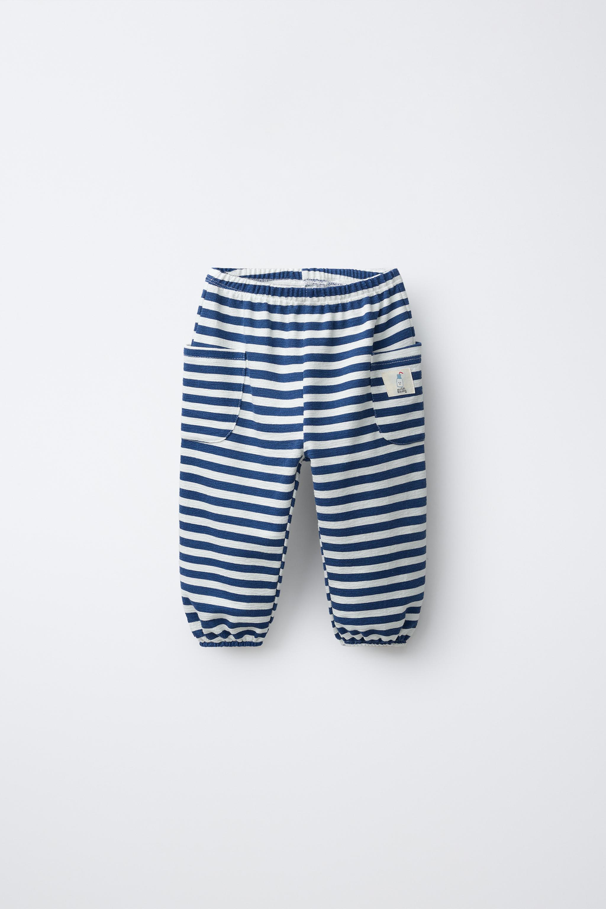 Zara STRIPED JOGGERS WITH LABEL