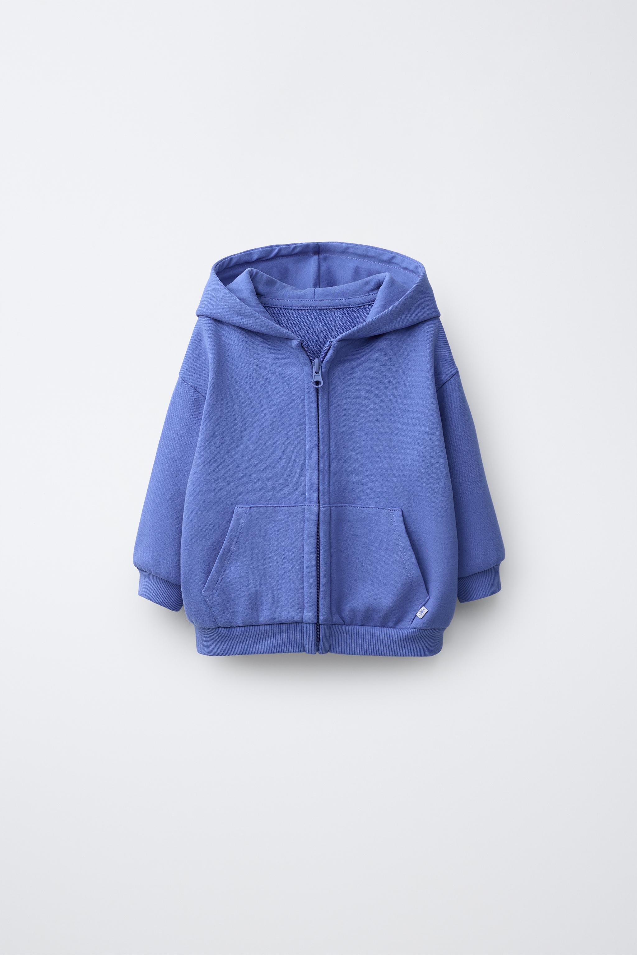 Zara PLAIN ZIP-UP HOODIE