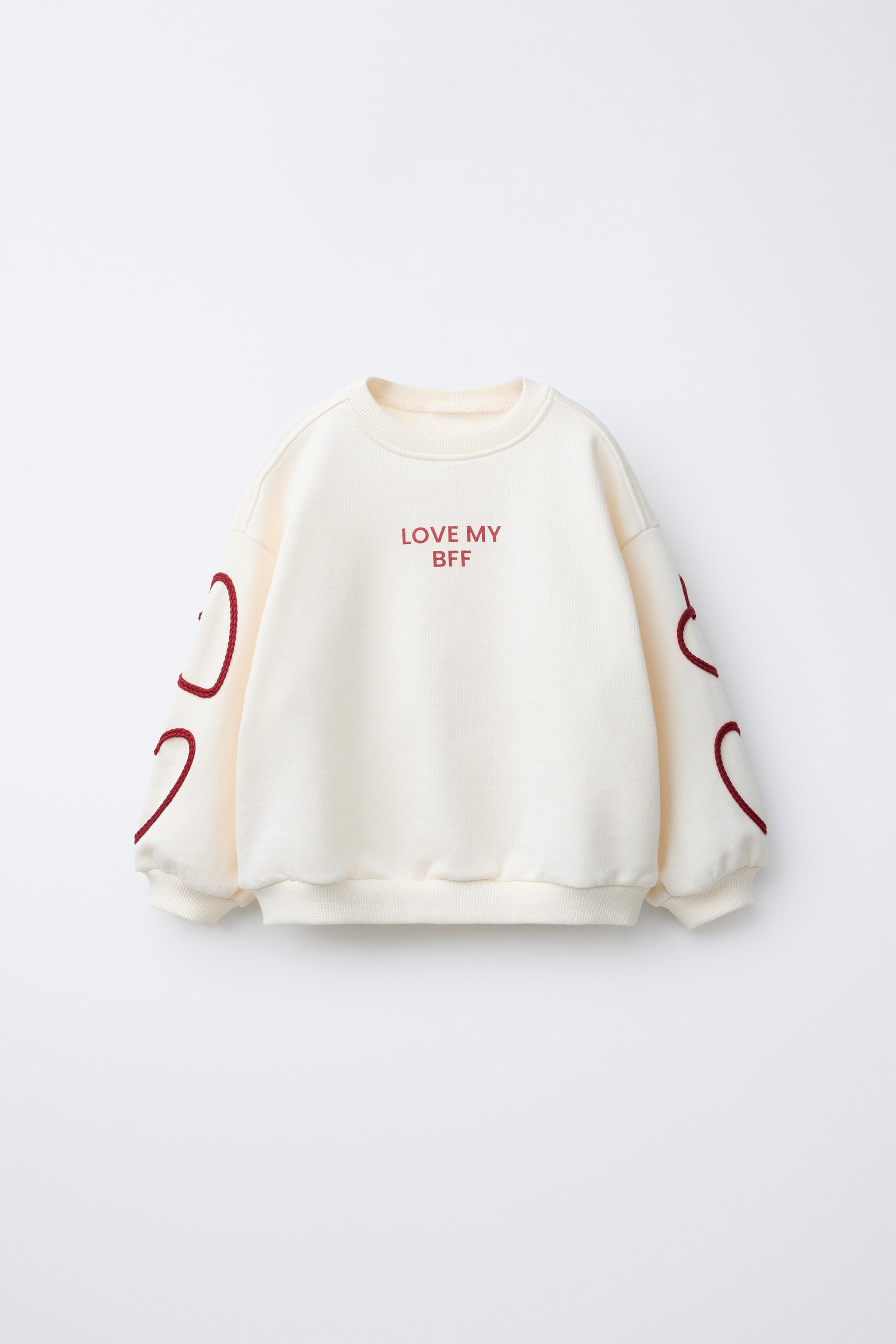Zara SLOGAN AND HEART SWEATSHIRT