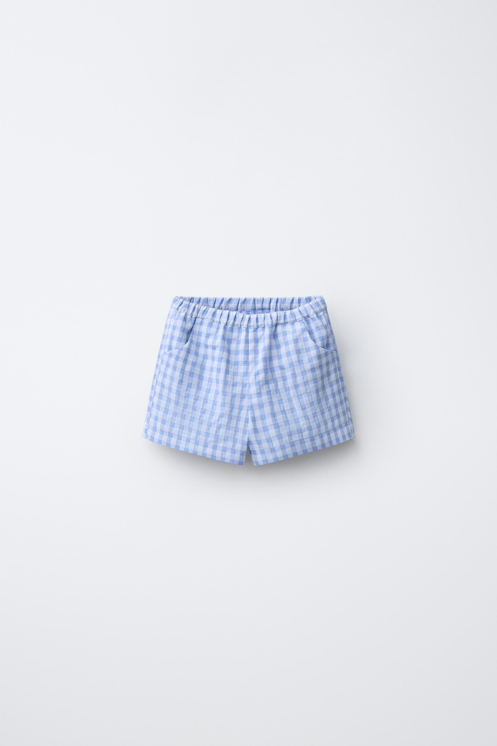 Zara GINGHAM CHECK BERMUDA SHORTS