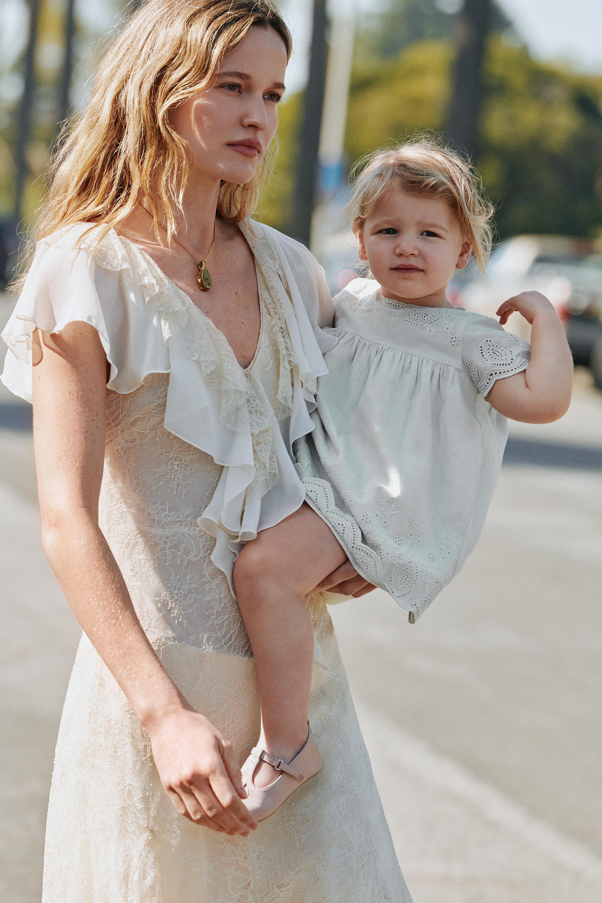 Zara SWISS EMBROIDERED DRESS AND BRIEFS