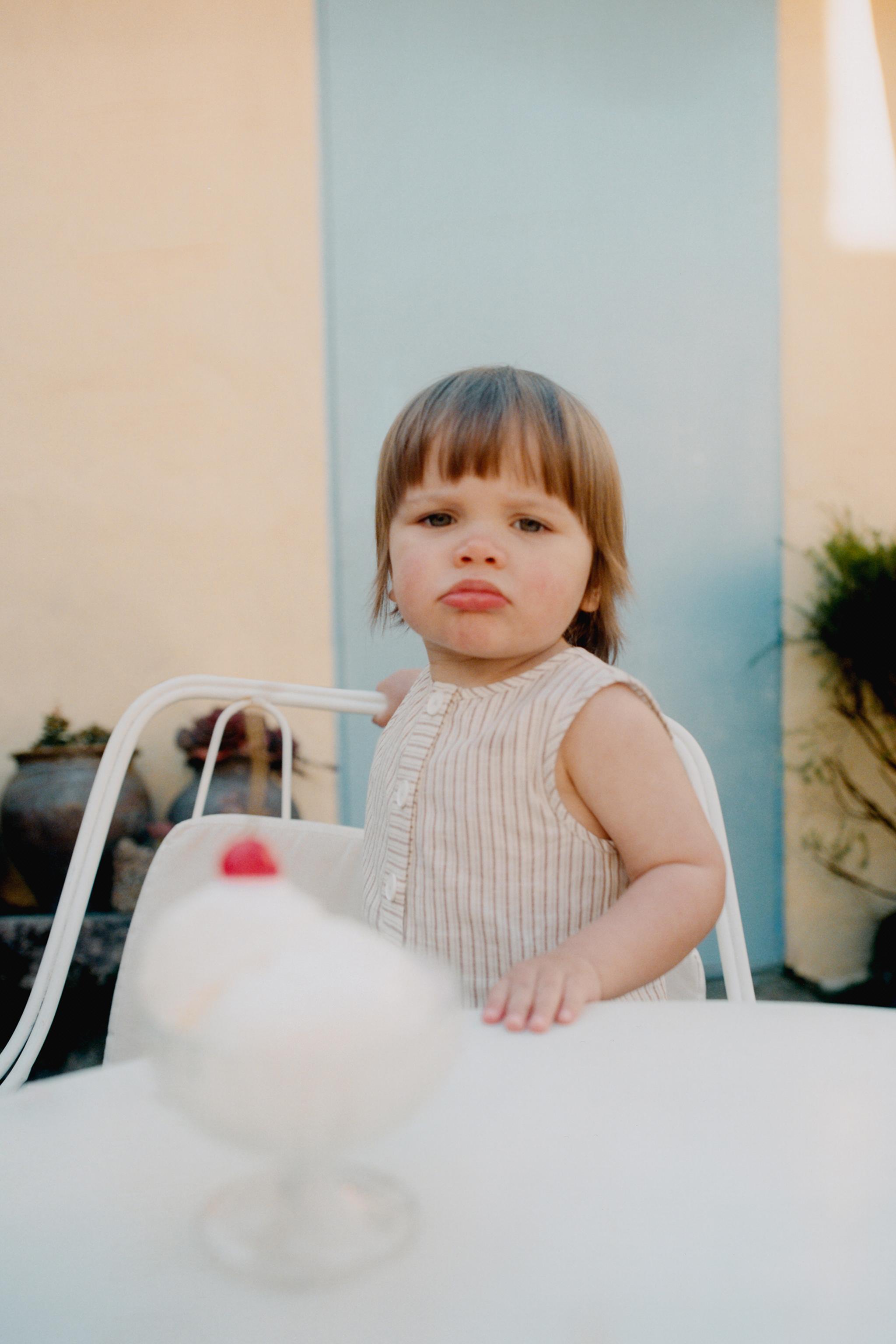 Zara LONG STRIPED DUNGAREES COTTON BLEND AND LINEN