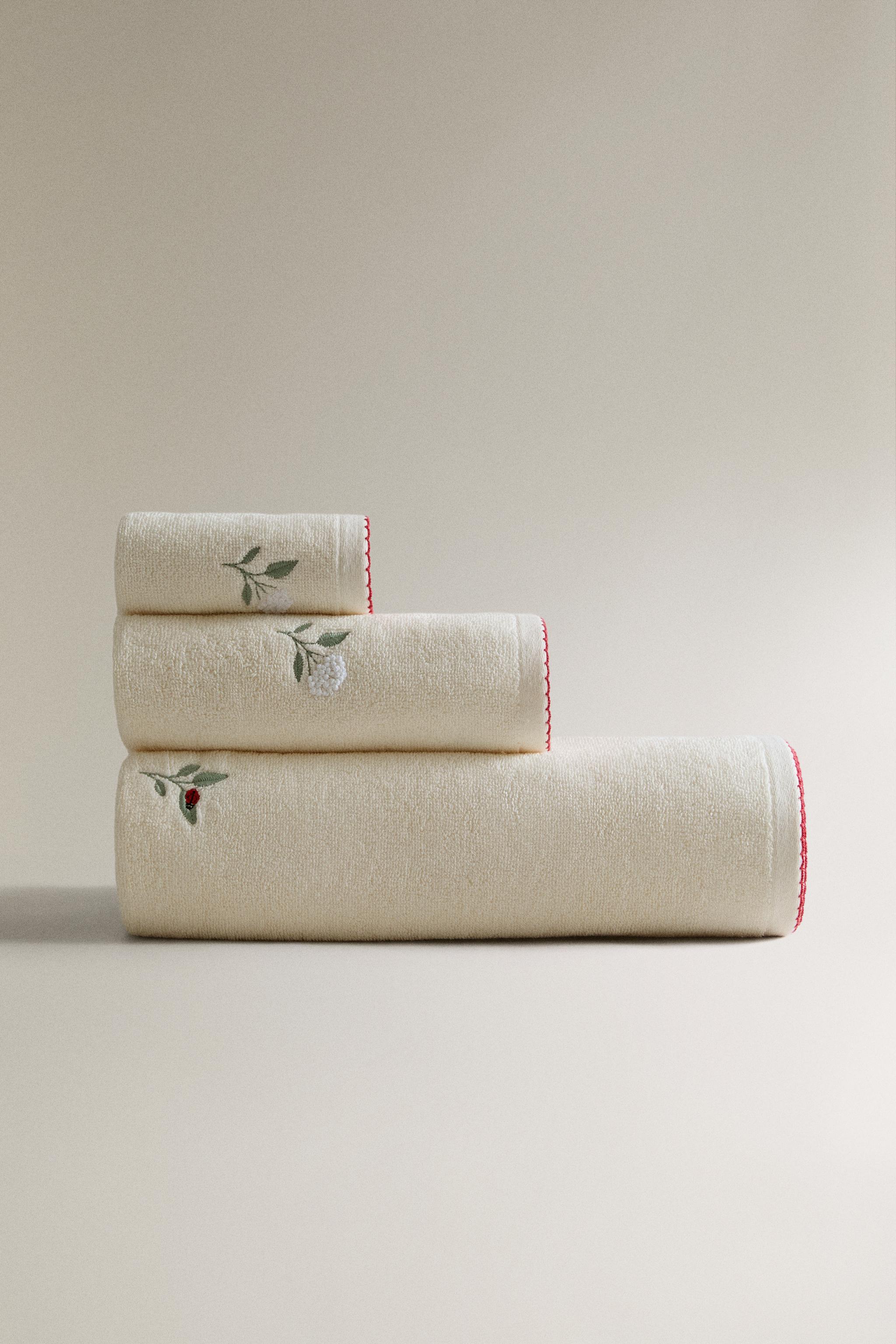 Zara Home Пляжное полотенце с вышивкой в цветы