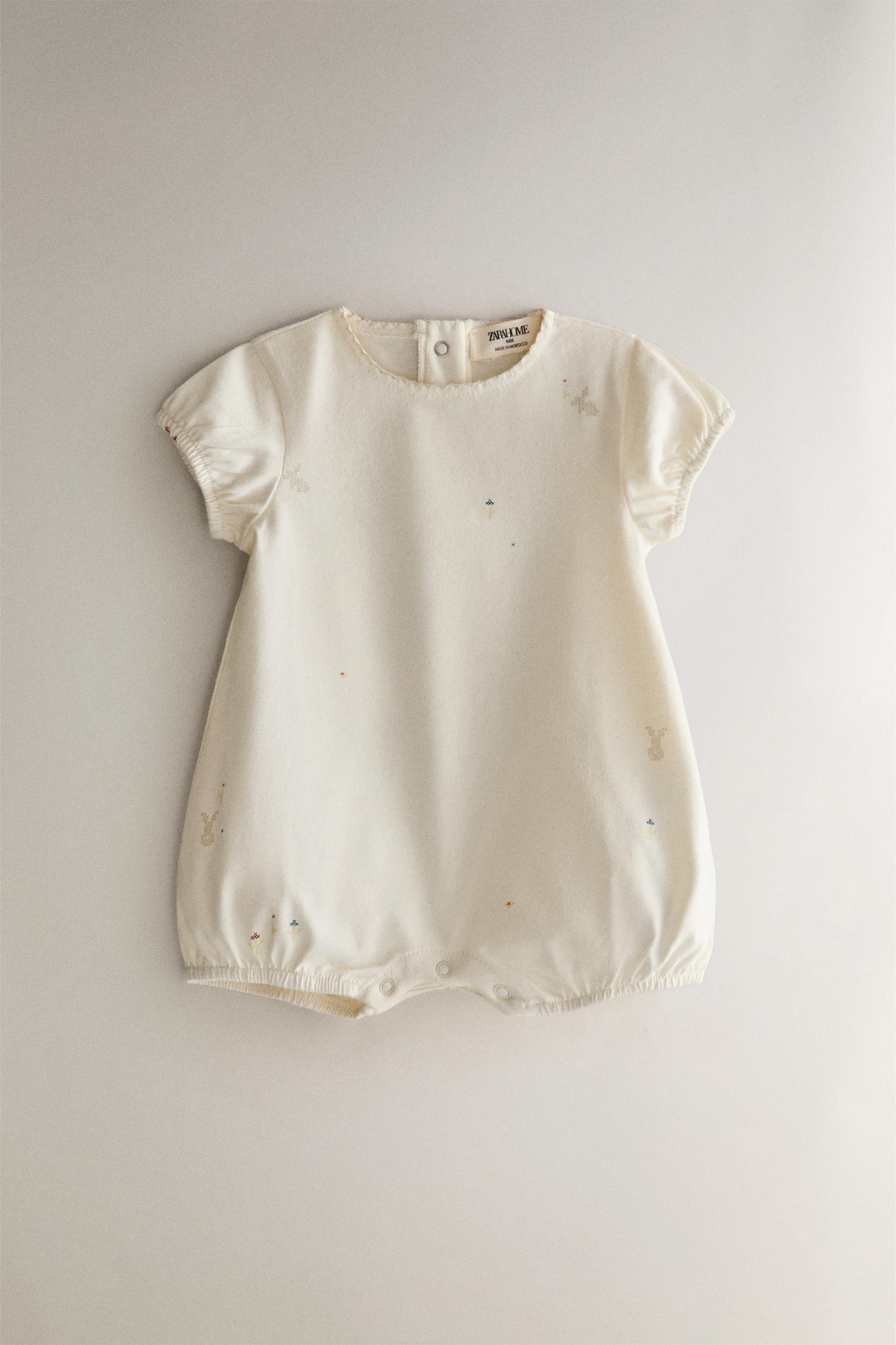Zara Home CHILDREN'S RABBIT AND FLORAL ROMPER