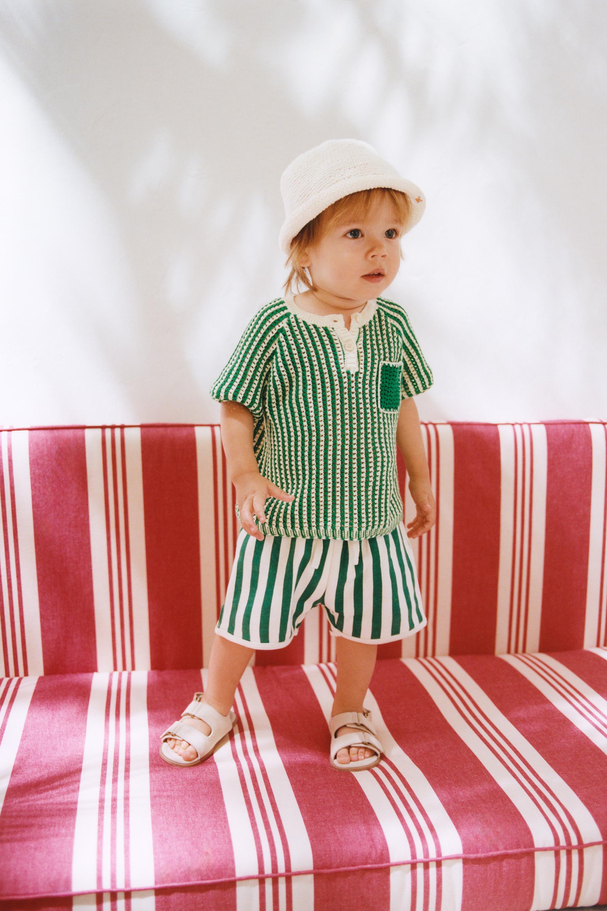 Zara STRIPED KNIT T-SHIRT